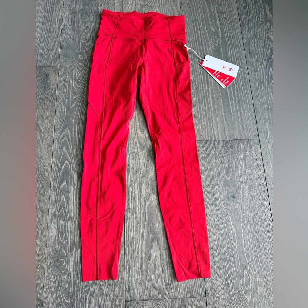 Lululemon Canada Olympic Fast and Free High-Rise Tight 28" *Brushed in CRMS Red